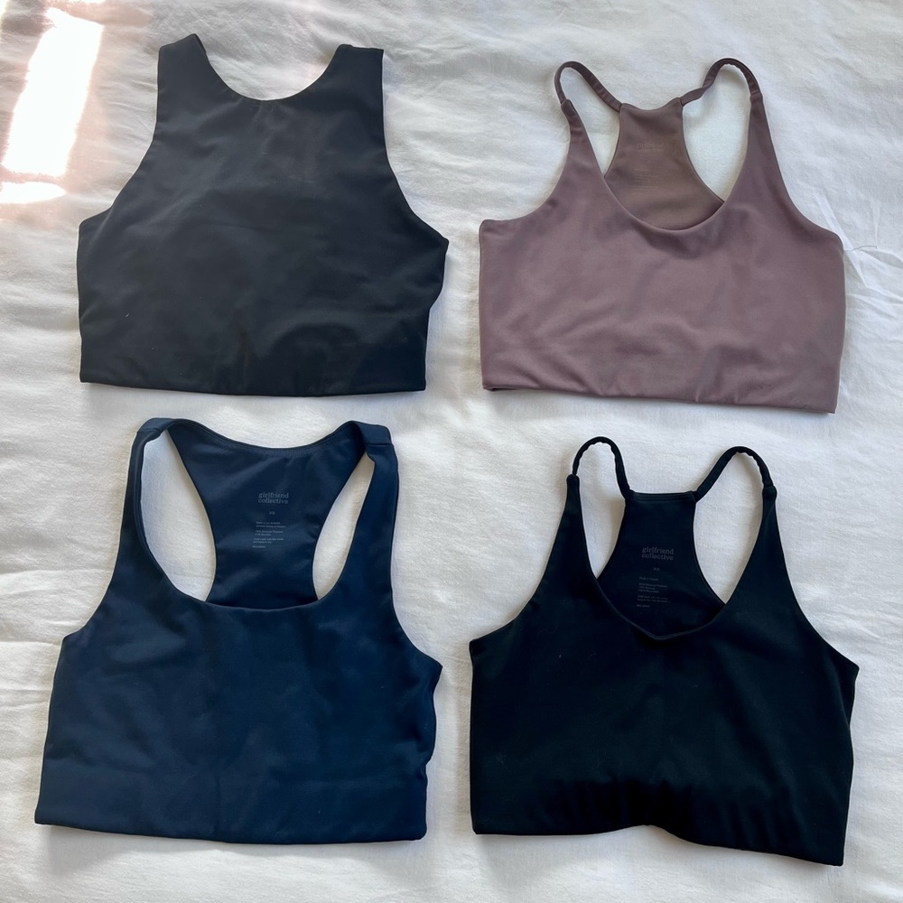 Girlfriend Collective Set of 4 Halter, Racerback Sports Bras - XS, Never Worn